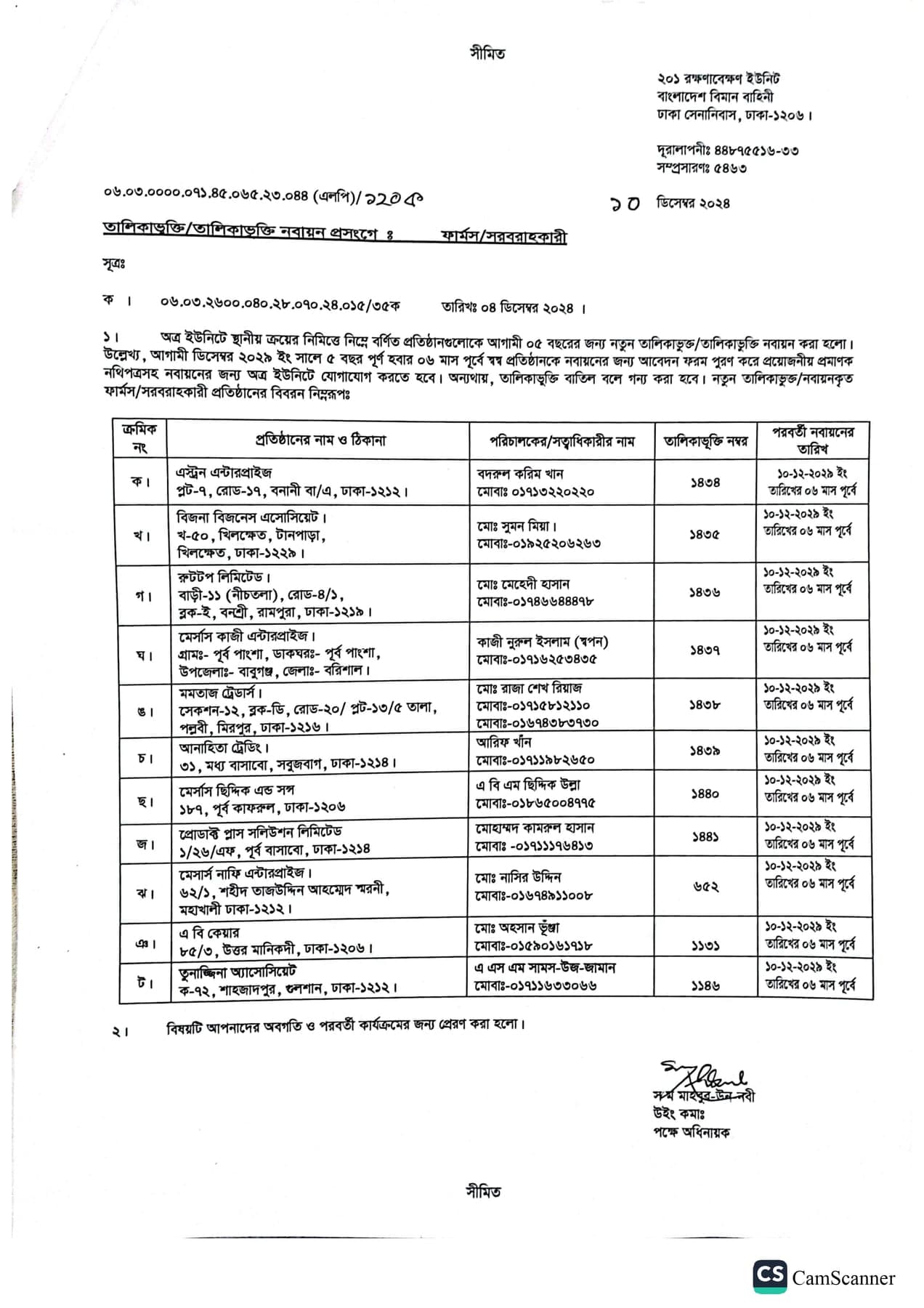 Bangladesh Air Force (BAF) Supplier Registration
